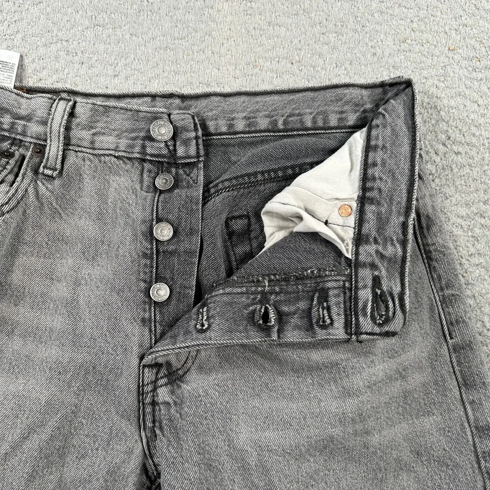 Levi's 501 '93 Jeans Men's 30x28 Gray Denim Straight Faded Distressed Button Fly